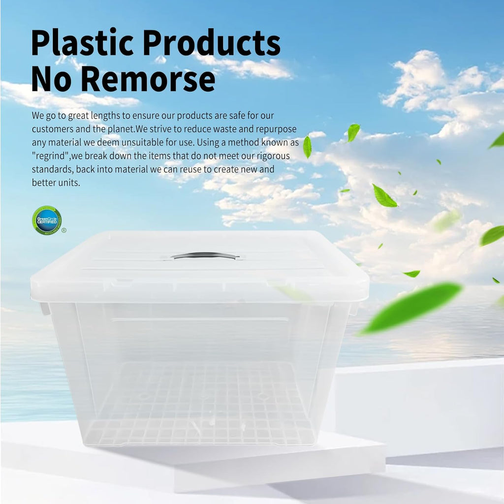 90 Quart Heavy-Duty Stackable Clear Storage Bins by [Brand Name] - BPA-Free Organizing Containers with Lids for Home & Office