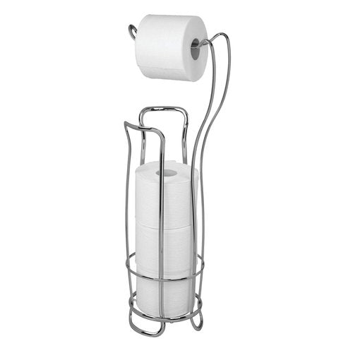 iDesign Axis Steel Free-Standing Toilet Paper Storage Dispenser - 8" x 6.5" x 24.5", Chrome