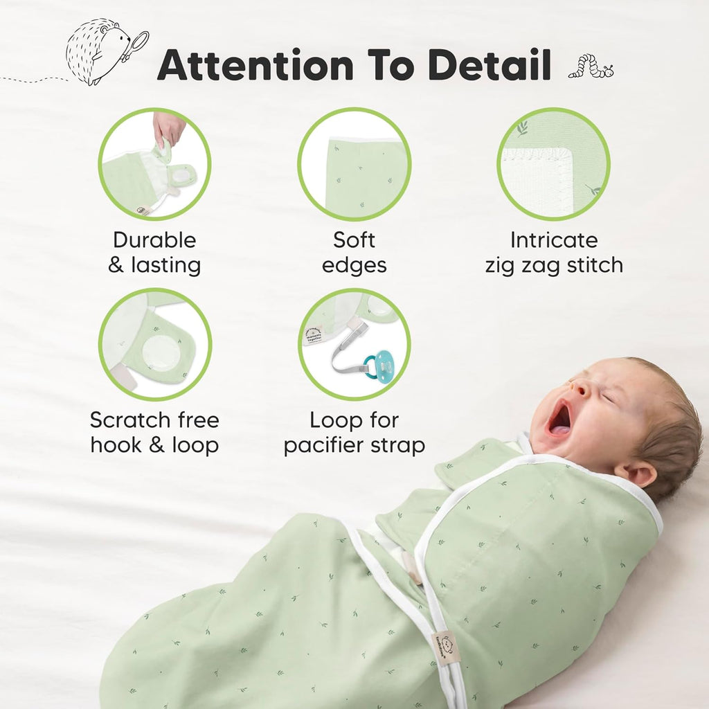 Skiennix Organic Baby Swaddle Sleep Sacks - Soft & Snug Swaddles for Newborns 3-6 Months | Bunnies Design, Large