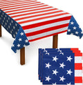 Iconikal American Flag Tablecloth - 3 Pack Disposable Covers, 54 x 108-Inch for July 4th Celebrations