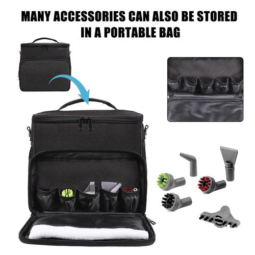 Adjustable Compartments Carry Bag Compatible with Bissell SteamShot Hard Surface Steam Cleaner 39N7V/39N7A,Travel Hand Bag with Extra Pockets for Accessories