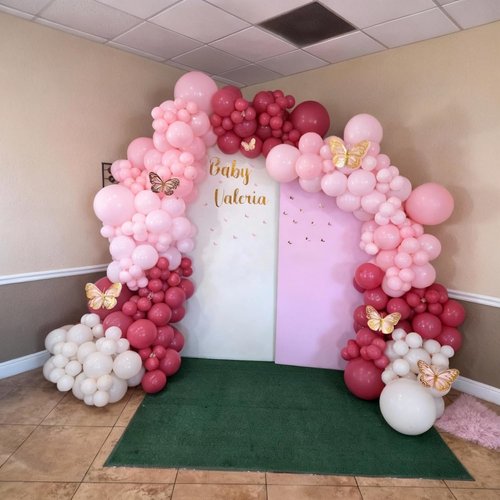 Pink and White Balloons, 60Pcs 12 Inch Dusty Pink Pastel Light Pink Sand White Balloons for Baby Shower Wedding Bridal Shower Birthday Party Decorations