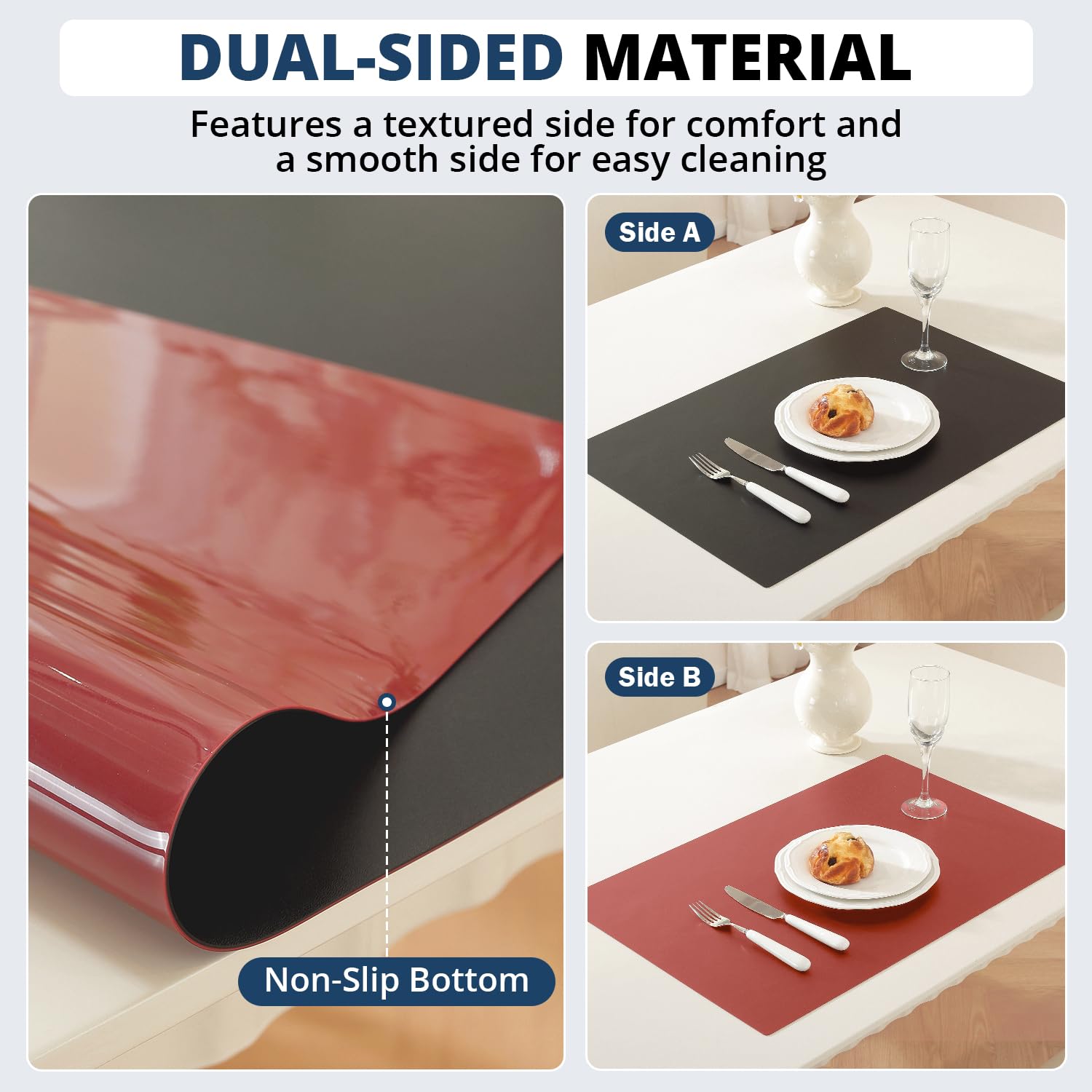 OstepDecor Black Table Protector 36 x 72 Inch, 1.5mm Thick Plastic Table Cover Protector, PVC Table Top Protector, Waterproof Desk Mat Pad for Desktop, Coffee & Dining Room Table