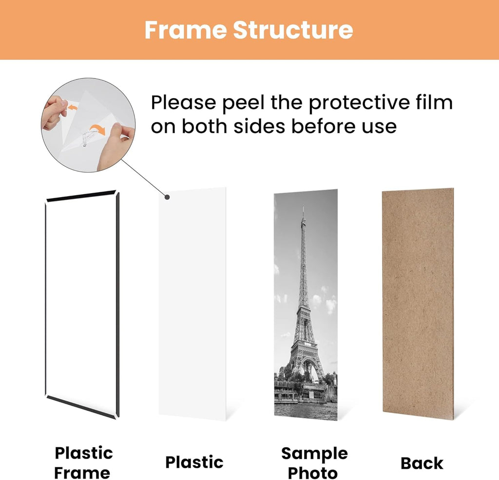 Upsimples 18x24 Picture Frame - Scratch-Proof Black Poster Frames, 3 Pack for Horizontal/Vertical Display