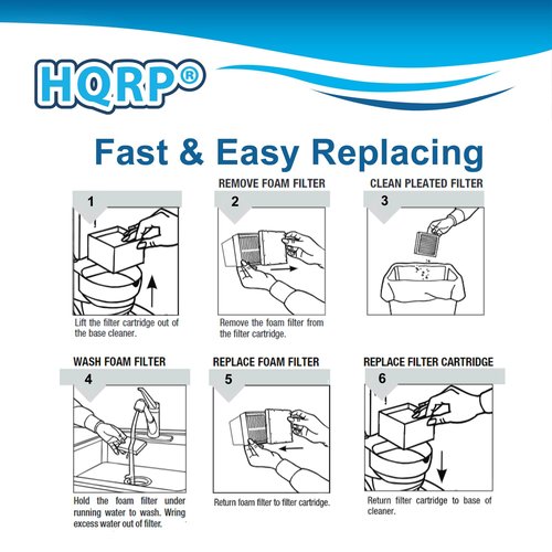 HQRP Filter Replacement for Dirt Devil F43, 2PY1105000, 1PY1106000 for EasyLite & Cyclonic Quick Vac UD20005 UD20010 Upright Vacuums