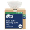 Tork Light Duty Cleaning Cloth Pop-Up Box White W24, Use Wet or Dry, 10 x 120 Cloths, 500176