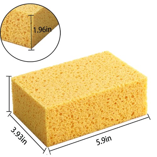 Natural Sponges Kitchen,2" Thick Extra Large Heavy Duty Scrub Sponges,Household Cleaning Sponge for Dishes,Cookware (15x10x5cm,2 Pcs)
