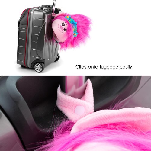 Trolls Armrest Buddy Stuffed Plush Travelling Toy with Blanket 13” - Kids Ultimate Travel Pillow Companion Set (Queen Poppy)