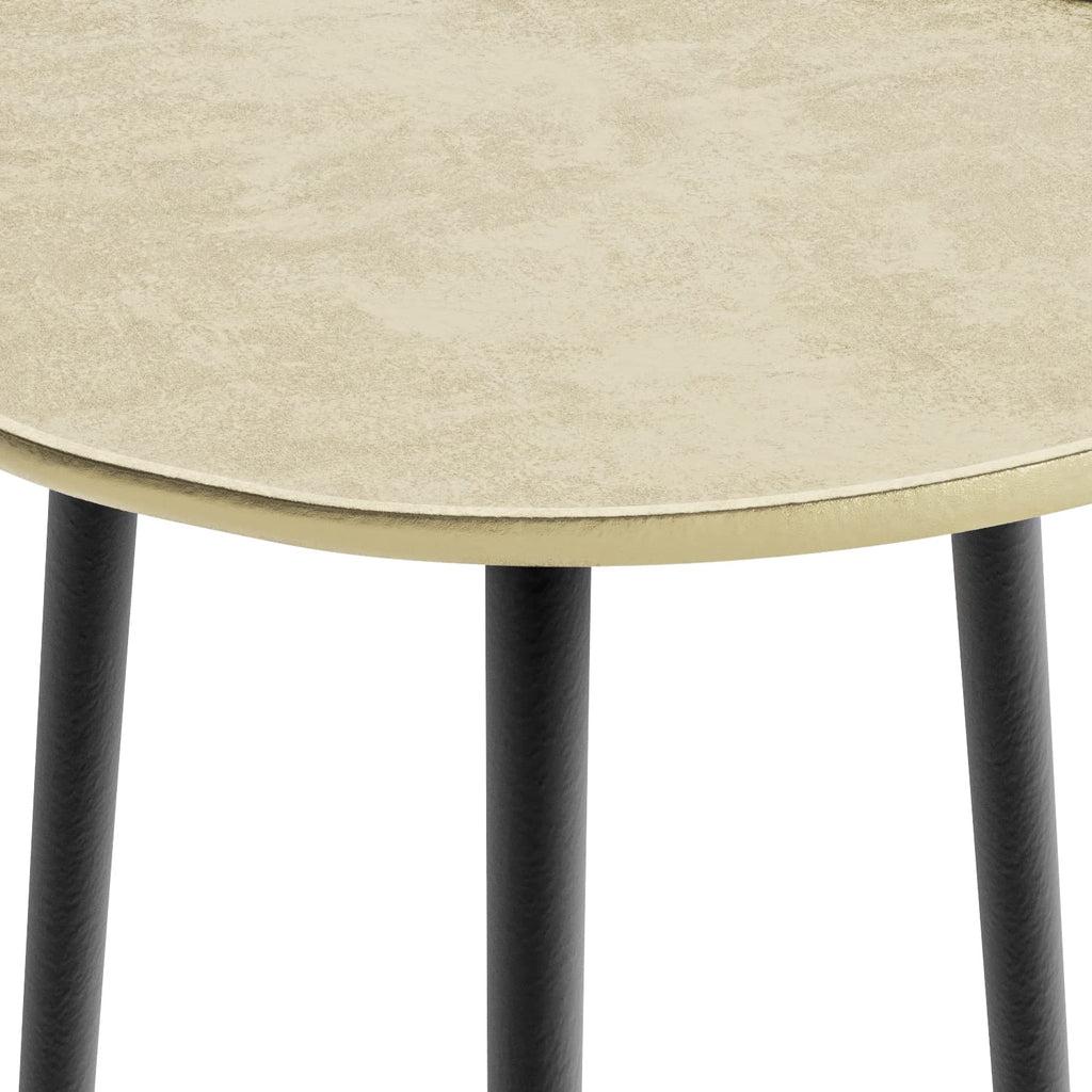 SIMPLIHOME Tanner Mid Century Modern 19 Inch Wide Metal Side Table in Gold, For the Living Room and Bedroom