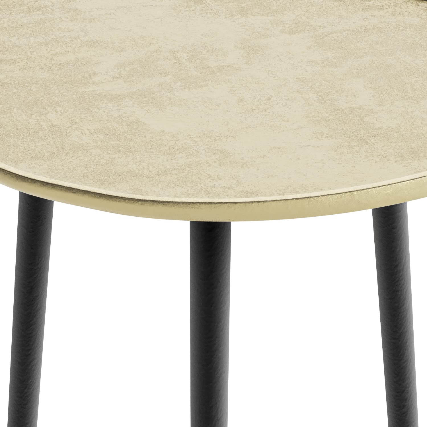 SIMPLIHOME Tanner Mid Century Modern 19 Inch Wide Metal Side Table in Gold, For the Living Room and Bedroom
