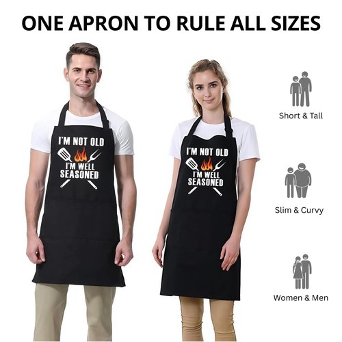 ZYNINORA Funny BBQ Grilling Aprons for Men with Pockets, BBQ Grill Mens Cooking Apron Funny for Men Husband Gifts, Dad Birthday Gift