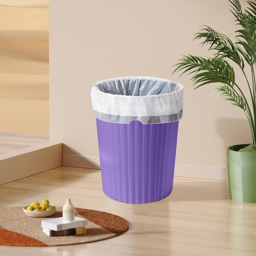 Eurysman Small Platic 2 Gallon Trash Can - Compact Wastebin for Bathroom, Kitchen, Office, Home Use - Purple