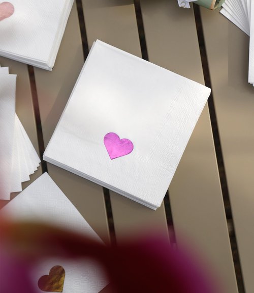 100 PK Valentine's Day Napkins Paper - 3-ply Valentine Cocktail Napkins Disposable 5x5 Inches for Valentine Decorations Decor Party Supplies for Kids Classroom Gifts