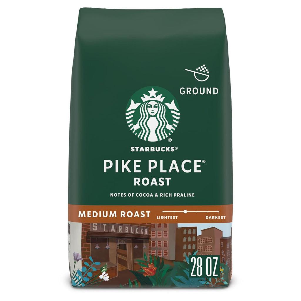 Starbucks Ground Coffee - Medium Roast Pike Place | Perfect for Hot or Iced Beverages, 28 oz