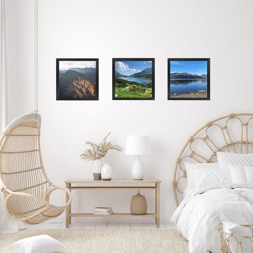 JCJMY 5x5 Picture Frame - Black Wall or Tabletop Display | Shatter-Resistant Plexiglass, Versatile Mounting