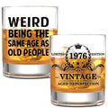 NewEleven 50th Birthday Gifts For Him, Men - 1976 50th Birthday Decorations, Funny Gifts For Men, Husband, Dad - Cool Whiskey Gifts Idea From Her, Wife - Whiskey Glass