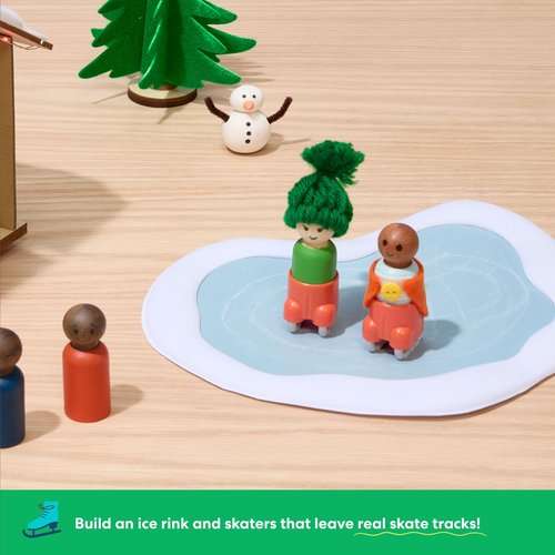 KiwiCo Winter Wonderland - 2025 Advent Calendar for Kids | Christmas Gift & Activities For Kids | Assemble Winter Village with Motorized Sledding Hill, Ice Skating Rink, Reindeer, Christmas Trees & more!
