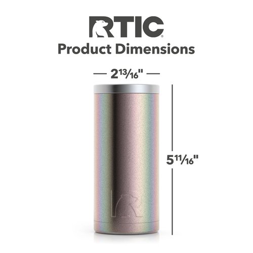 RTIC Skinny Can Cooler Slim, Insulated, Beer, Beverage, Soda Can Cooler with Lid, Stainless Steel Metal, Double Wall Insulation Coozie for Cans, Sweat Proof, Fits All 12oz Slim Cans, Twilight