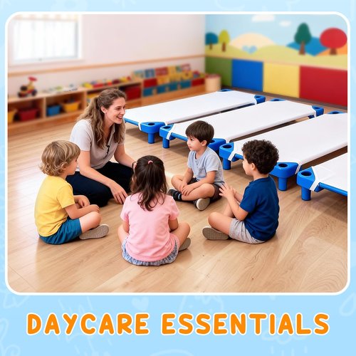 Comfyanno Cot Sheets for Daycare Standard Size - Fits 23" x 52" Cot, 10 Pack Bulk, Daycare Essentials, Soft & Comfortable Fitted Cot Cover, Preschool Kids Nap Time Sheets, Brushed Microfiber- White