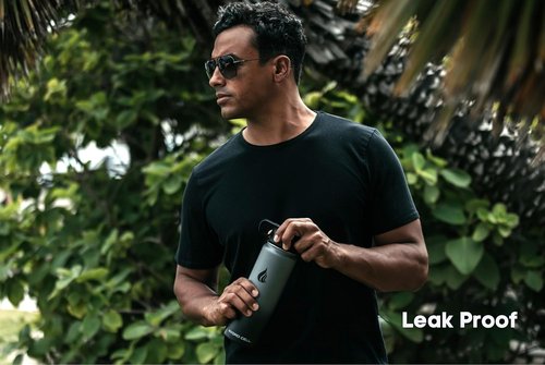HYDRO CELL Stainless Steel Insulated Water Bottle - Versatile Metal Flask for Hot & Cold Drinks | 24oz Graphite/Black