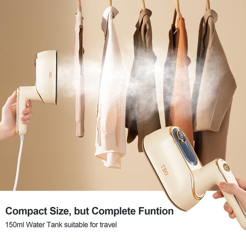 Travel Steamer for Clothes Portable Rotary Garment Iron 1200W Small Travel Steam Iron for Home, Dorm, College, 150ml Water Tank, Foldable Wrinkle Remover 120V, 1 Piece