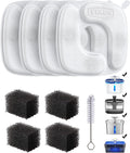 Veken Cat Water Fountain Filters - 4 Pack Replacement Filters & Pre-Filter Sponges for 50oz to 108oz Fountains