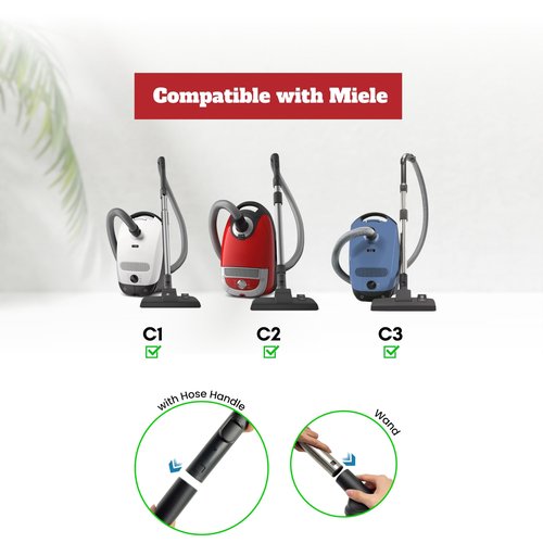 For Miele 2Pack Round Horsehair Dust Brush Vacuum Attachments Accessories 1-3/8'' Inner Diameter Compatible with Miele C1 C2 C3 Vacuum Cleaners -Household Cleaning Attachment Kit