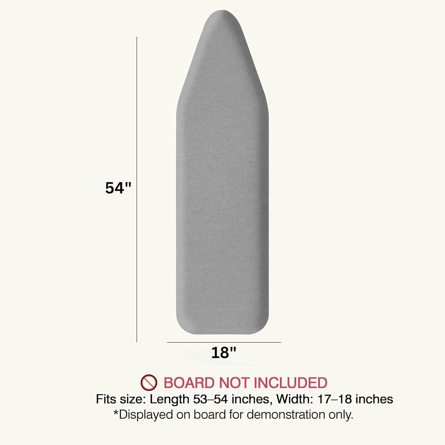 UniSimp Ironing Board Cover - Extra Thick Natural Cotton, Scorch & Stain Resistant | 18"x54" Gray