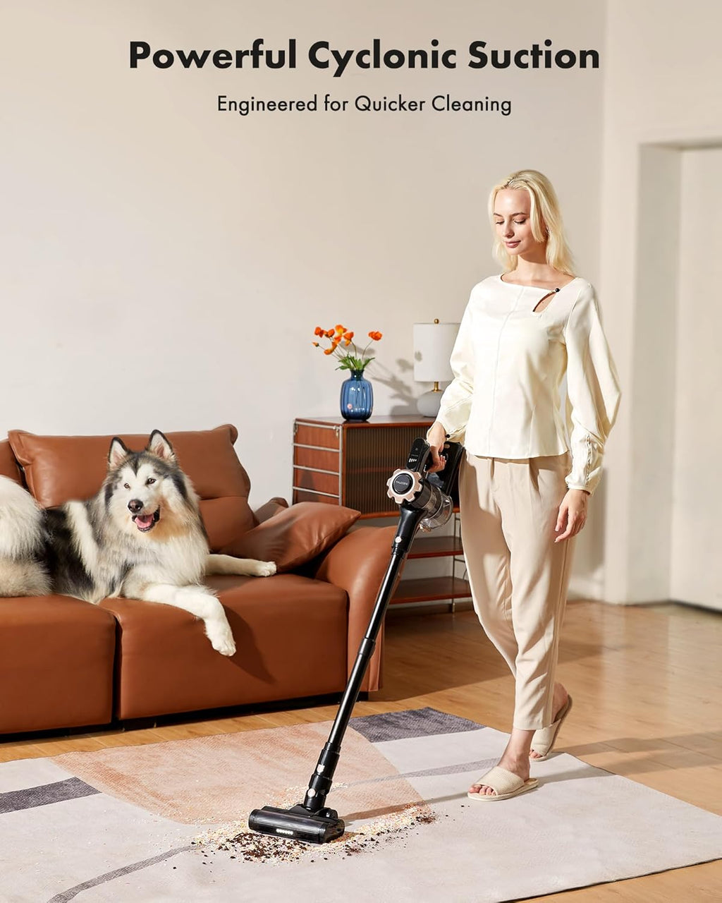 Trucozie Cordless Vacuum Cleaner - 8-in-1 Lightweight Design with 45-Minute Runtime | Powerful Suction for Home & Pet Hair