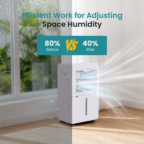 OLIXIS 3,500 Sq. Ft Dehumidifier, 50 Pints Dehumidifier for Basement with Drain Hose, 4.5L/1.19 Gallon Water Tank Quiet with Airflow Swing, Ideal Whole House Dehumidifiers for Home, Bedroom Bathroom