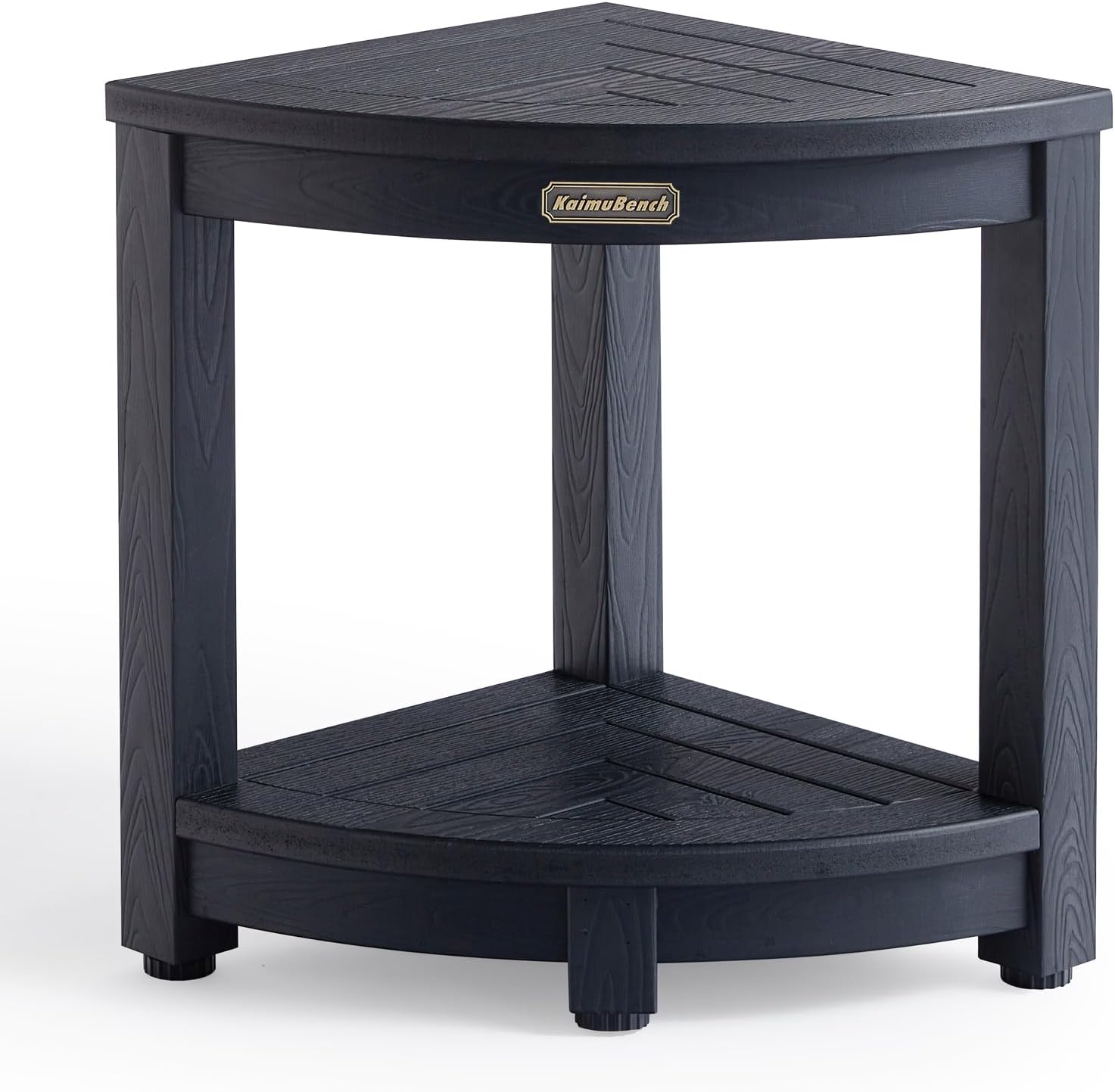 Skiennix Shower Bench - Durable Poly Lumber Corner Stool | Non-Slip Bathroom Seat for Shaving Legs - Black