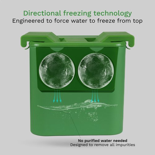 The Mixologer Antarctic Ice Maker | Set of 4 | Clear Ice Ball Maker with Lid, Easy to Use, Ice Molds Perfect for Cocktails, Whiskey, Bourbon, Brandy