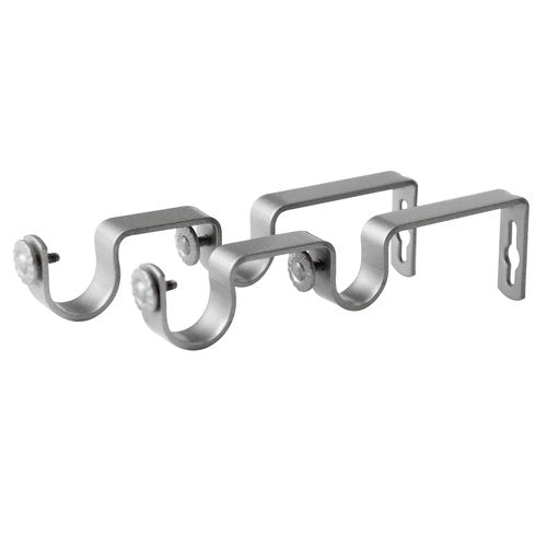 Rod Desyne 1917-15 1 Inch Satin Nickel Double Bracket Pair, 2 Piece