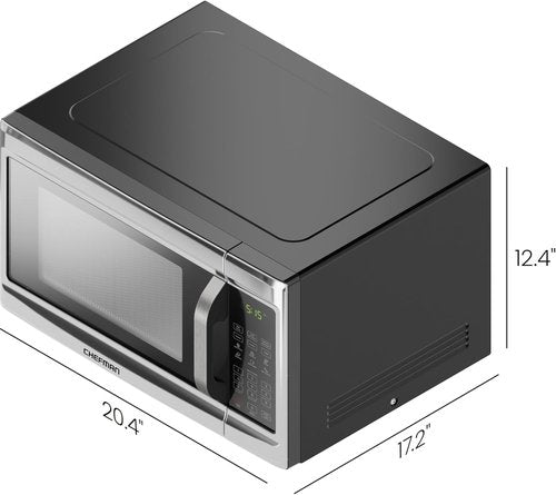 Chefman Microwave Oven - 1.3 Cu. Ft. Digital Stainless Steel | 1000 Watts, 6 Auto Menus, Child Safety Lock