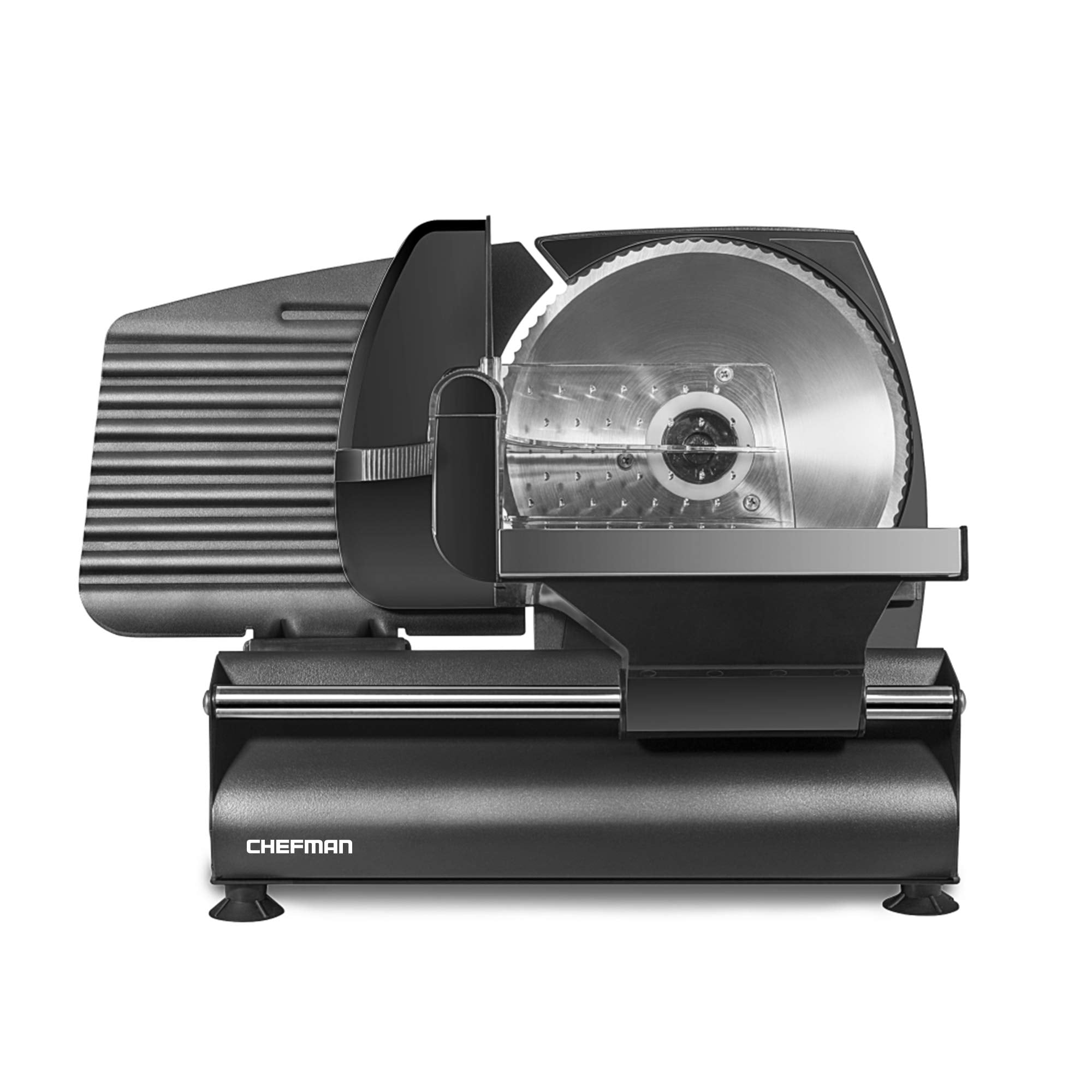Chefman Electric Deli Slicer With Adjustable Slices, Stainless Steel Blades, Safe Feet - For Ham, Cheese, Bread, Fruit & Veggies