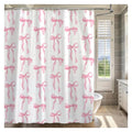 Cute Shower Curtain, Bow Pattern Waterproof Fabric Shower Curtain for Bathroom Decor, Aesthetic Modern Shower Curtains Sets with Hooks for Women Girls 72x72 Inches (Pink)