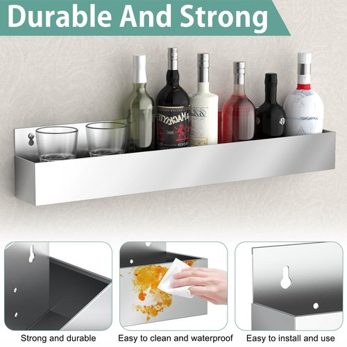 IRONDIY 32-inch Stainless Steel Bar Speed Rail,Wall Mounted Liquor Bottle Holder for Bars,Organizer for Liquor Bottles, Bar Bottle Holder(1 pcs)