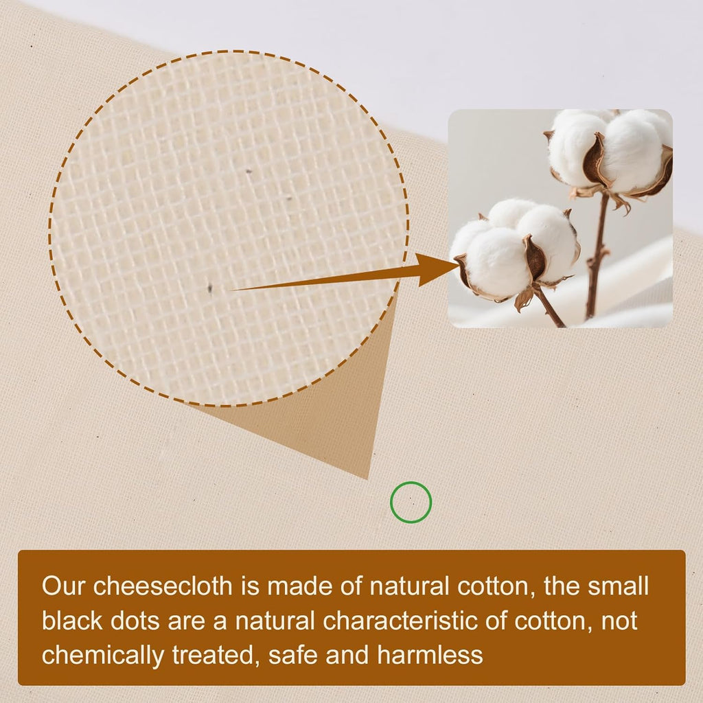Skiennix Cheese Cloths - 15 PCS Organic Cotton Straining Cloths, 20x20 Inch, Reusable & Hemmed Edge