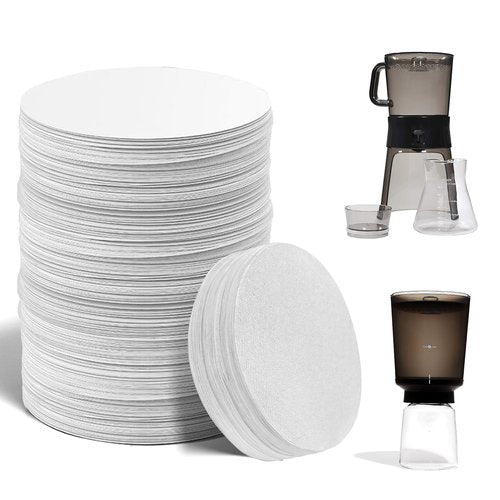 Coffee Filters Compatible with OXO Cold Brew Coffee Maker, 500 Pcs White Round Filter Paper for OXO 32 Ounce ＆ Compact Cold Brew Maker