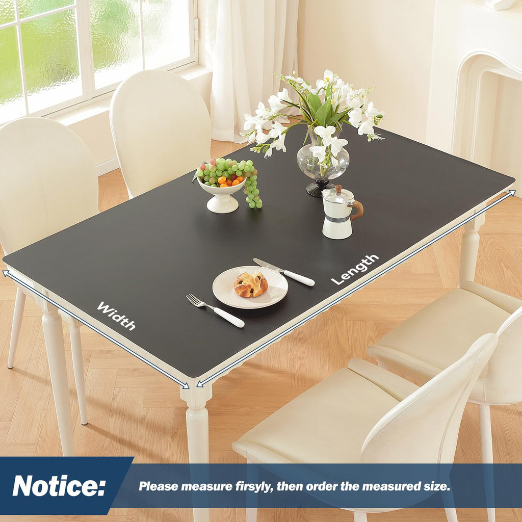 OstepDecor Black Table Protector 36 x 72 Inch, 1.5mm Thick Plastic Table Cover Protector, PVC Table Top Protector, Waterproof Desk Mat Pad for Desktop, Coffee & Dining Room Table