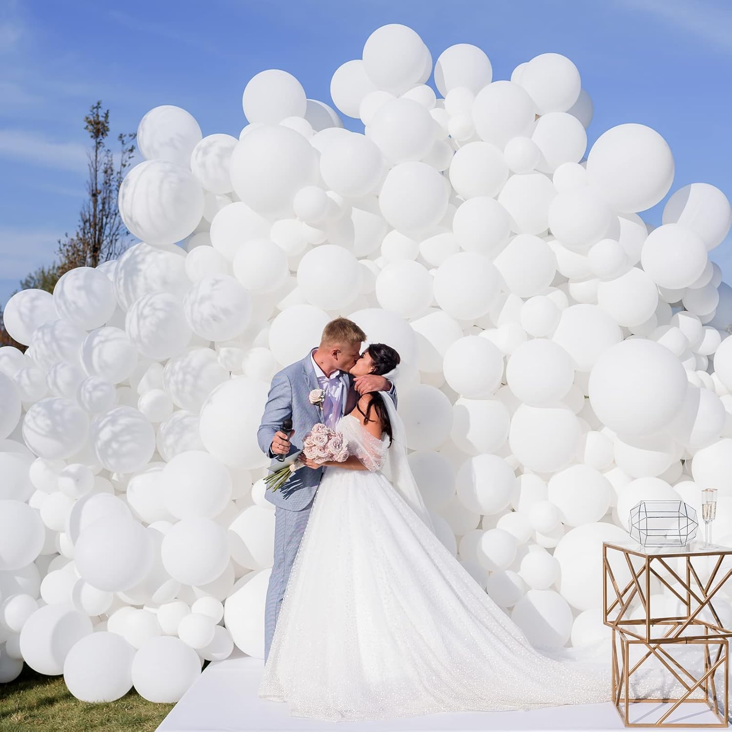 RUBFAC Premium White Balloons - 87pcs in Various Sizes (5-18 Inches) for Party Decorations | Perfect for Birthdays, Weddings & Baby Showers