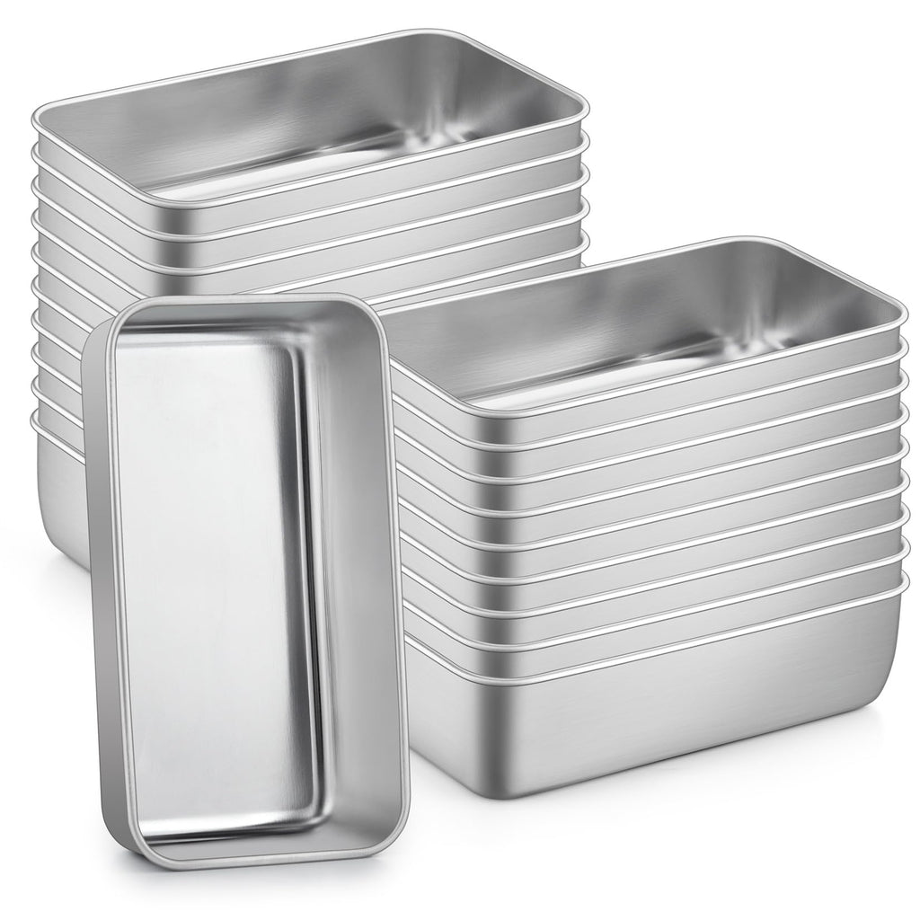 P&P CHEF Loaf Pan Set, 9 x 5 Inch Bread Pans, Stainless Steel Loaf Toast Baking Pans For Bread Meatloaf Lasagna Cake, Healthy & Non Toxic, Oven Safe& Easy Clean, (Silver, 20Pcs)