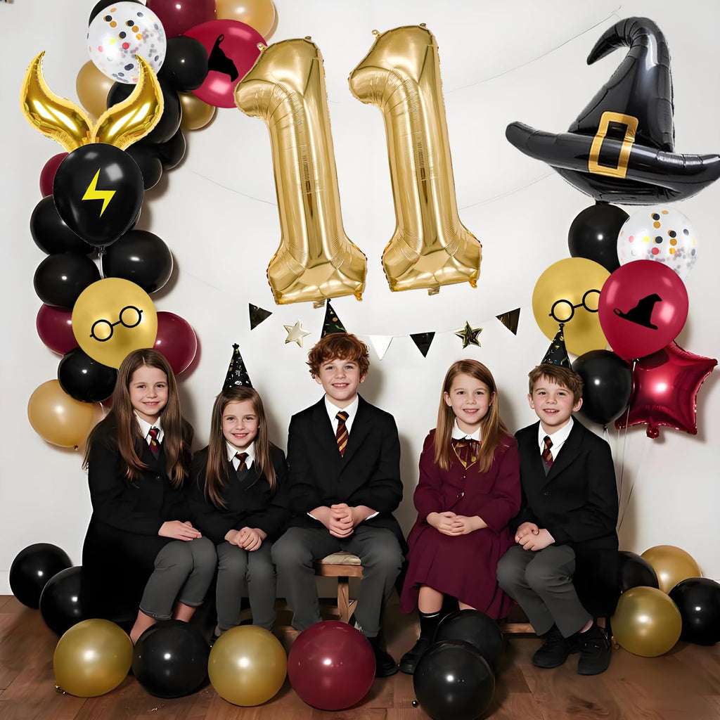 Zailo 40-inch Number Magic Wizard School Balloons, Magic Wizard Themed Party Decorations, Snitch Balloons Suitable for Magic Themed Birthdays Baby Shower Party Supplies (Number 11)
