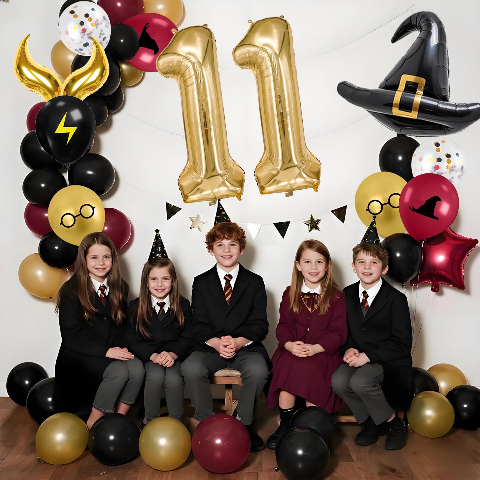 Zailo 40-inch Number Magic Wizard School Balloons, Magic Wizard Themed Party Decorations, Snitch Balloons Suitable for Magic Themed Birthdays Baby Shower Party Supplies (Number 11)