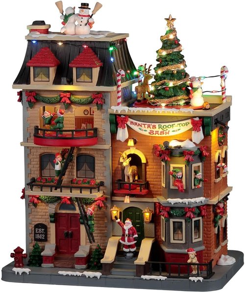 Lemax Santa's Rooftop Bash - Festive Holiday Decoration with 4.5V Adapter | Charming Collectible