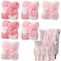 Buryeah 6 Pcs Valentines Pink Heart Blanket 40"x60" Valentine's Day Throw Blanket with Heart Valentine's Day Gifts Pink Flannel Soft Lightweight Aesthetic Plush Room Decor for Sofa Couch Travel Bed