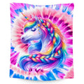 UNIKITTY Girls Blanket, Unicorn Blanket Gifts for Girls Women, 60"x80" Tie Dye Rainbow Throw, Fuzzy Flannel Kids Throws for Unicorn Lovers