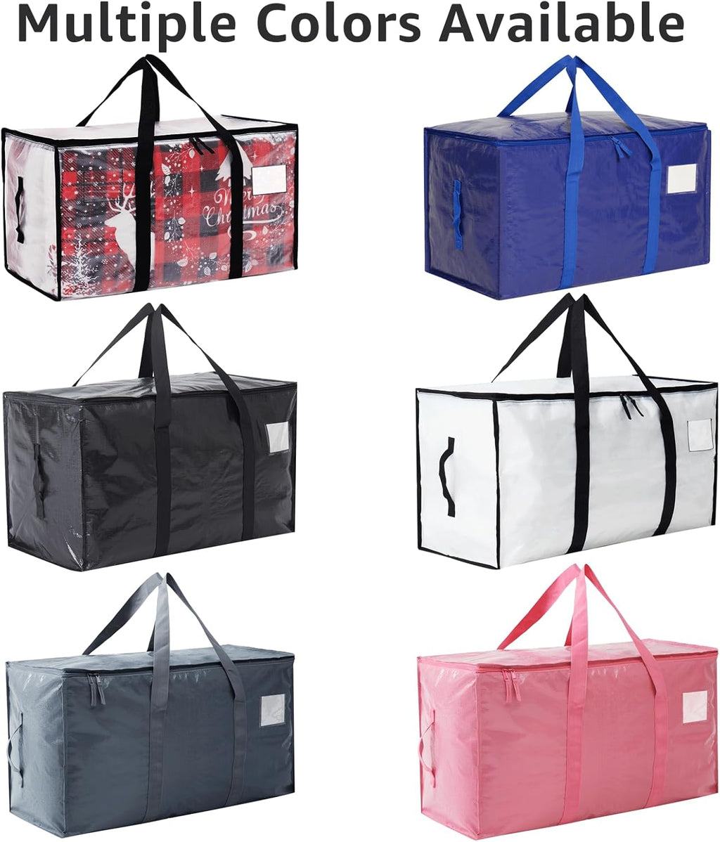 Skiennix Heavy-Duty Moving Bags - Extra Large Clear Storage Bins with Lids | 6 Pack for Clothes