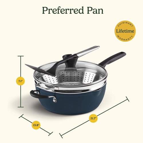 Cuisinart Preferred Pan 4-Pc Set - Sienna Sky (4.5 Qt. Multi-Purpose Pan w/Cover, Steamer, Slotted Turner)