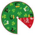 St Patricks Day Tree Skirt St Patricks Day Decorations 36" Reversible Shamrock Double Sided Print Mat for Trees St Patricks Day Decor Holiday Party Garden Indoor Home Decorations